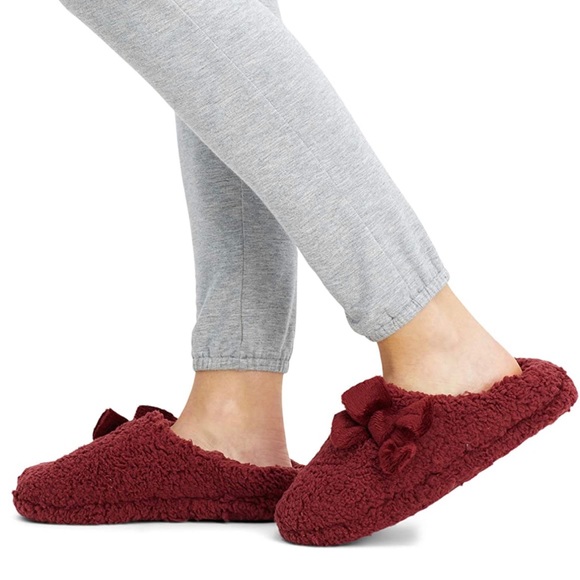 Jessica Simpson Burgundy Plush MarshmallowSlideon House Slipper Clog Memory Foam - Picture 4 of 10